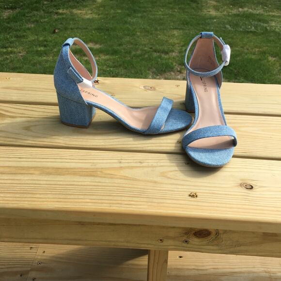 Call It Spring Stangarone Block Heel Sandal Blue 9 - Picture 14 of 16